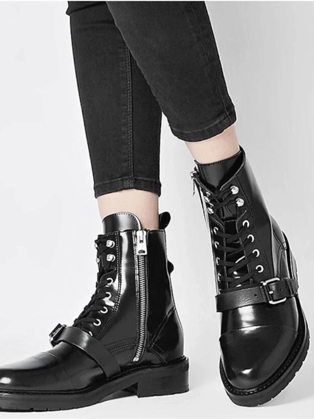 AllSaints Donita Boot Blace Lace-Up Boots - Like New